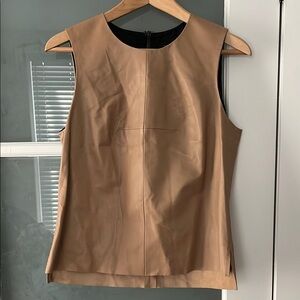 NWOT JUDITH & CHARLES tan leather camisole, size 8